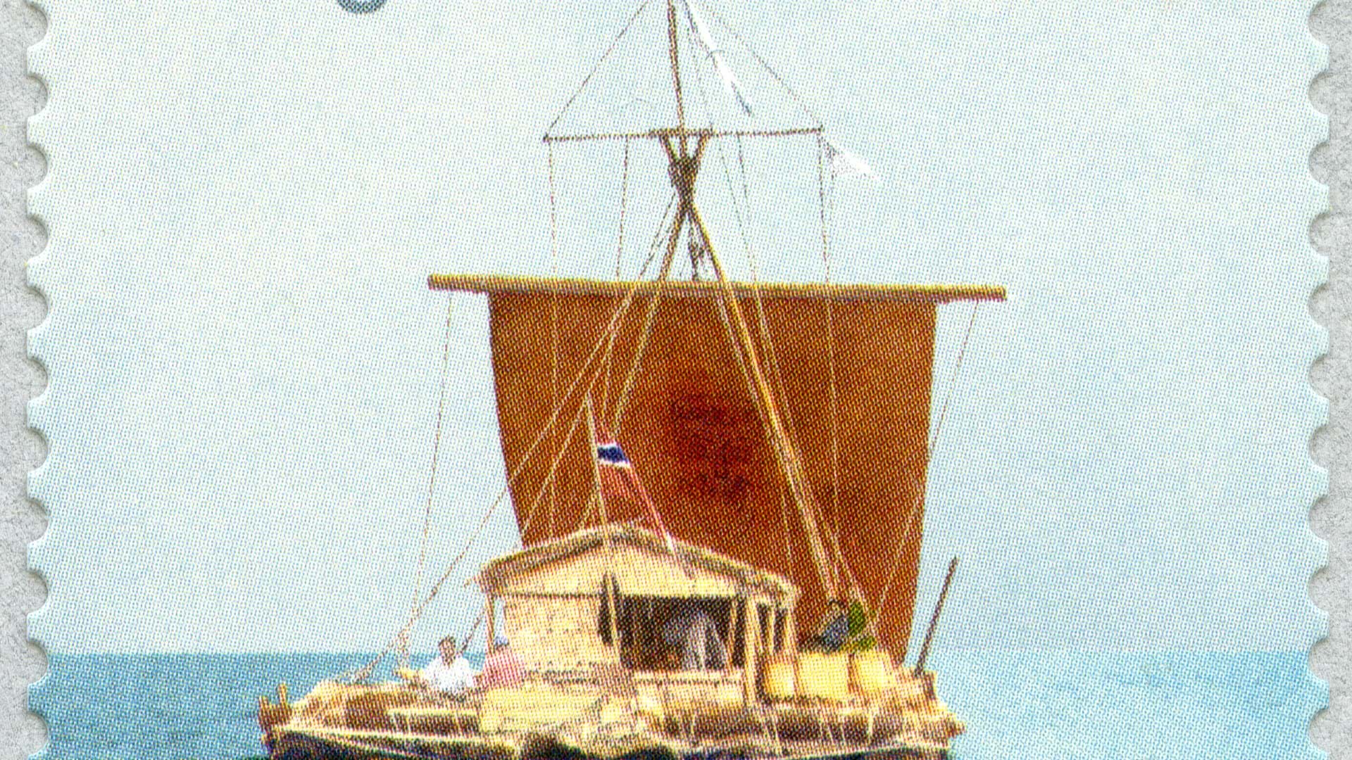 Thor Heyerdahl - Stamp. Nordkapp boats The Journal